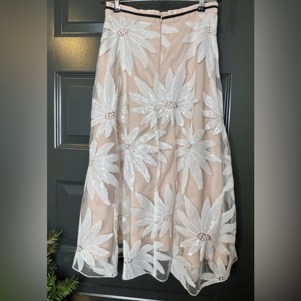 Anthropologie Eva Franco Floral Lace Midi Skirt - Picture 3 of 7